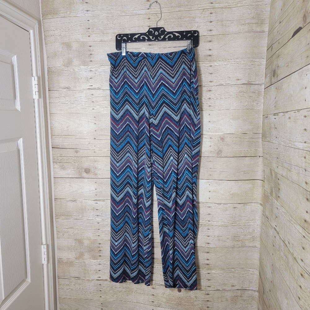 I.N. studio, blue chevron, casual pants. Size XL